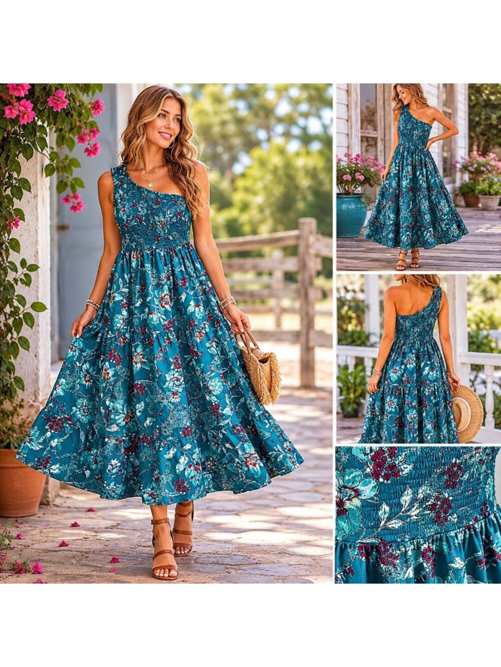 Band Of The Free Womens Floral Midi Dress Size M Cottagecore Boho